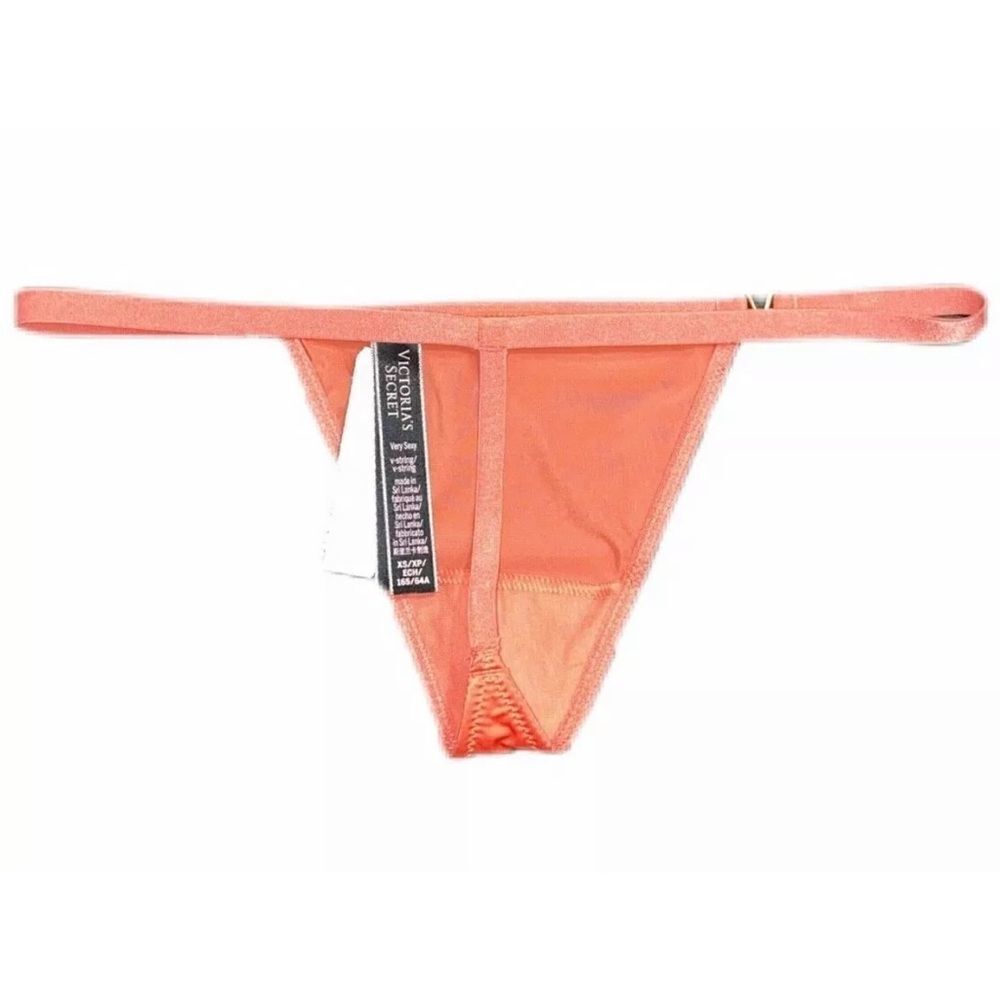 Victoria's Secret Very Sexy LOVE Smooth Satiny V string panty Ripe Papaya - Picture 2 of 6